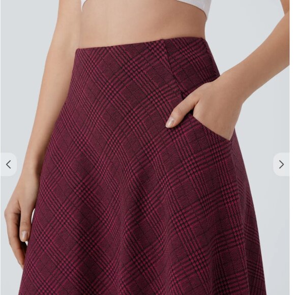 Medium Houndstooth Plaid Hi Lo skirt Halara new with tags in bag - Picture 4 of 6